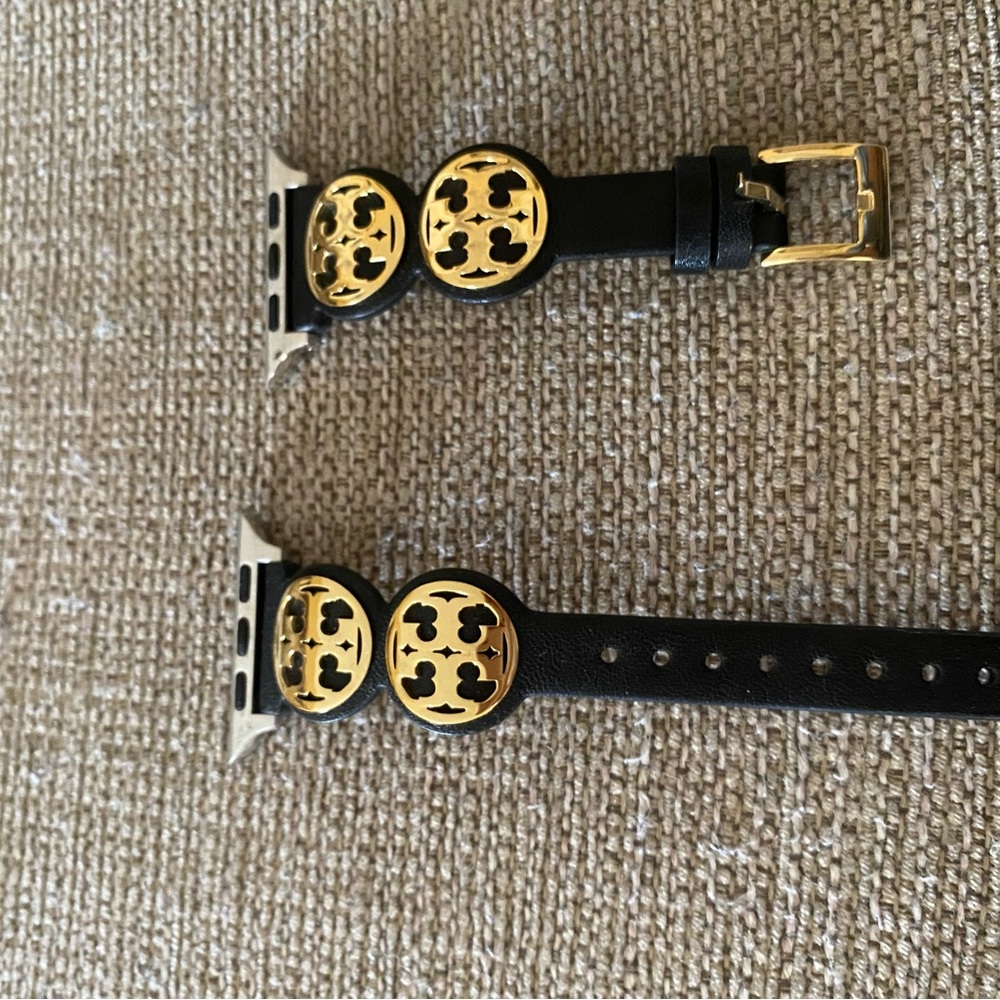 Tory Burch Black Leather Apple Watch Band 40/41
